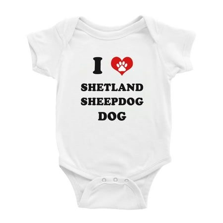 

I Heart Shetland Sheepdog Dog Funny Cute Baby One-pieces (White 0-3 Months)