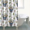 thumbnail image 4 of White Cow Flower Bucket Pattern Shower Curtain 84"x72" ,Bathroom Decorative Shower Curtains Set with 12 Hooks,Modern Waterproof Washable Shower Curtain, 4 of 6