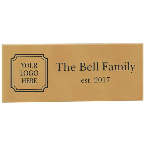 Panneau Bronze Personnalisé, Attention, Bienvenue Ou Panneau d'Affaires, Texte Personnalisable et Options de Logo. Utilisation Intérieure Ou Extérieure (5 x 2 Pouces)