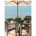 thumbnail image 2 of Spring Botanical Outdoor Tablecloth - 54x54 Inch Square Dining Table Cover, Garden Birds Floral Leaves Brown Wood Waterproof Outdoor Table Cloth with Umbrella Hole & Zipper for Picnic/Patio/Party, 2 of 7