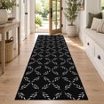 White Rug With Diamond Pattern White Diamond Lattice Runner Rug 2'x6', Black Retro Plaid Texture Soft ...