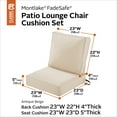 thumbnail image 2 of Classic Accessories 23 x 23 x 5 in. Seat & 23 x 22 x 4 in. Back Outlook Lounge Cushion Set, Antique Beige, 2 of 18