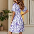 thumbnail image 4 of SAATLERI Spring Dresses for Women 2025 Casual Summer Midi Dresses Short Sleeve Floral Printed V Neck Swing A-Line Beach Dress, 4 of 4
