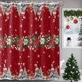 thumbnail image 4 of Christmas Shower Curtains Poinsettia Flower Xmas Gnomes Bath Curtain Xmas Trees Snowflake Waterproof Seasonal Bathroom Shower Curtain Set with Hooks Decoration 72 x 84 Inches, 4 of 8