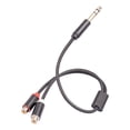 thumbnail image 1 of Cable adaptador multifunción de 6,35mm 1/4, reproductor de altavoces, conector macho a hembra, Cable estable duradero de 1/4 a RCA Dual para Hugo Hembra a dos RCA, 1 of 10