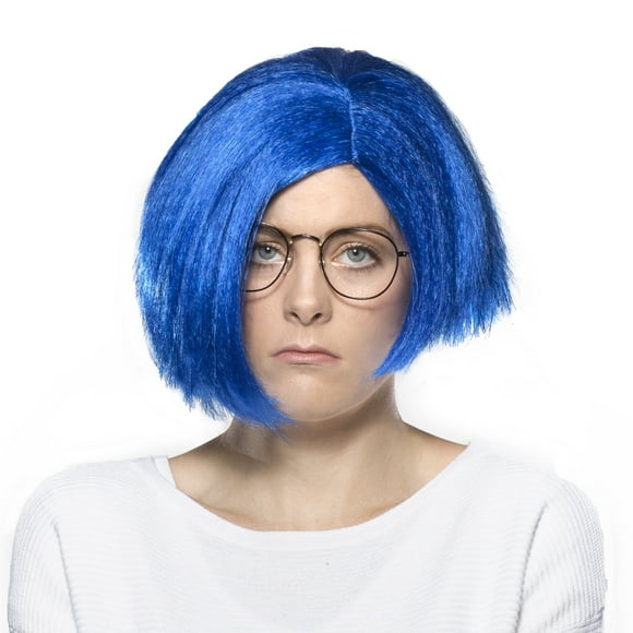 Triste Perruque Bleu Tristesse à l'Envers Pixar Film Cheveux Cosplay Costume Halloween