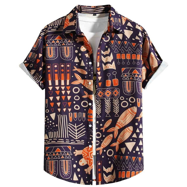 Birdeem Mode Décontractée Col à Revers Haut Ethnique Décontracté Chemise à Manches Courtes Col Rabattu Blouse & Chemise