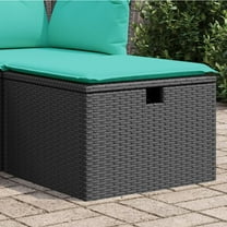 vidaXL Patio Stool with Cushion Black 21.7"x21.7"x14.6" Poly Rattan