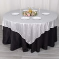 thumbnail image 5 of Efavormart 72"x72" Silver Glitter Sparkle Polyester Table Overlay, Shimmery Square Table Topper, 5 of 5