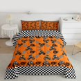 thumbnail image 2 of Feelyou Modern Motorcycle Print Bedding Comforter Set for Kid, Est Sleep Sports Twin Comforter Sets, Checkered Buffalo Reversible Bedding Set, Super Cozy Room Decor, 2 Pieces, 2 of 8