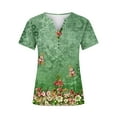 thumbnail image 4 of Ruimatai Women's V-Neck Short Sleeve Top Casual Loose Fit Printed Blouse Comfortable Breathable Summer T-Shirt, 4 of 5