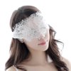 Disgod Lady Sexy Lace Eye Mask Blindfolds Black Cutout Patch Blindfolds Hollow Game Cosplay Clothing For Female Exotic Apparel Style(White)15x11.5cm