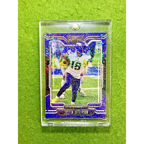 Justin Jefferson WHITE SPARKLE PRIZM CARD 2021 Panini Playbook Sparkle