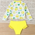 thumbnail image 6 of mgoYE Swimsuit for Girls 5t Toddler and Little Girls Rash Guard Sets with Bikini Bottoms Swimwear(Yellow,4-5 Years), 6 of 7