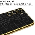 thumbnail image 5 of Case for Samsung Galaxy S23, Classic Crocodile Pattern Print PU Leather with Luxury Plating Gold Edge Phone Cover Slim Non-slip Shockproof Protective Case for Samsung Galaxy S23, Purple, 5 of 7