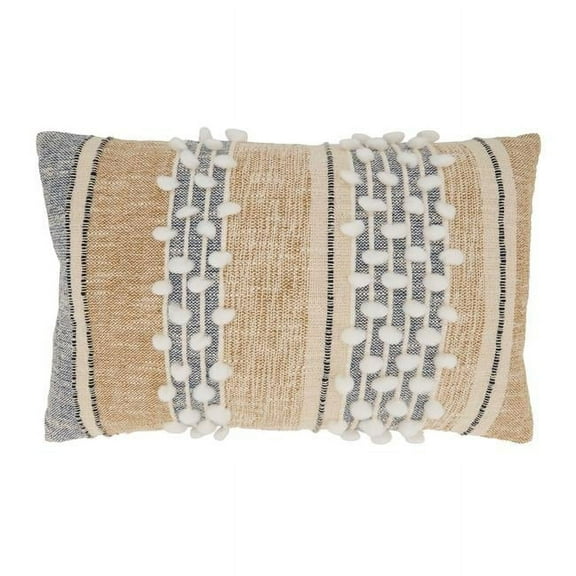 Saro Lifestyle Cozy Weave Stripe Throw Pillow Cover