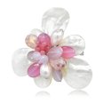 thumbnail image 2 of Sweet Pink White Floral Shell Cluster of Sparkling Crystals Pearls Brooch or Pin, 2 of 5