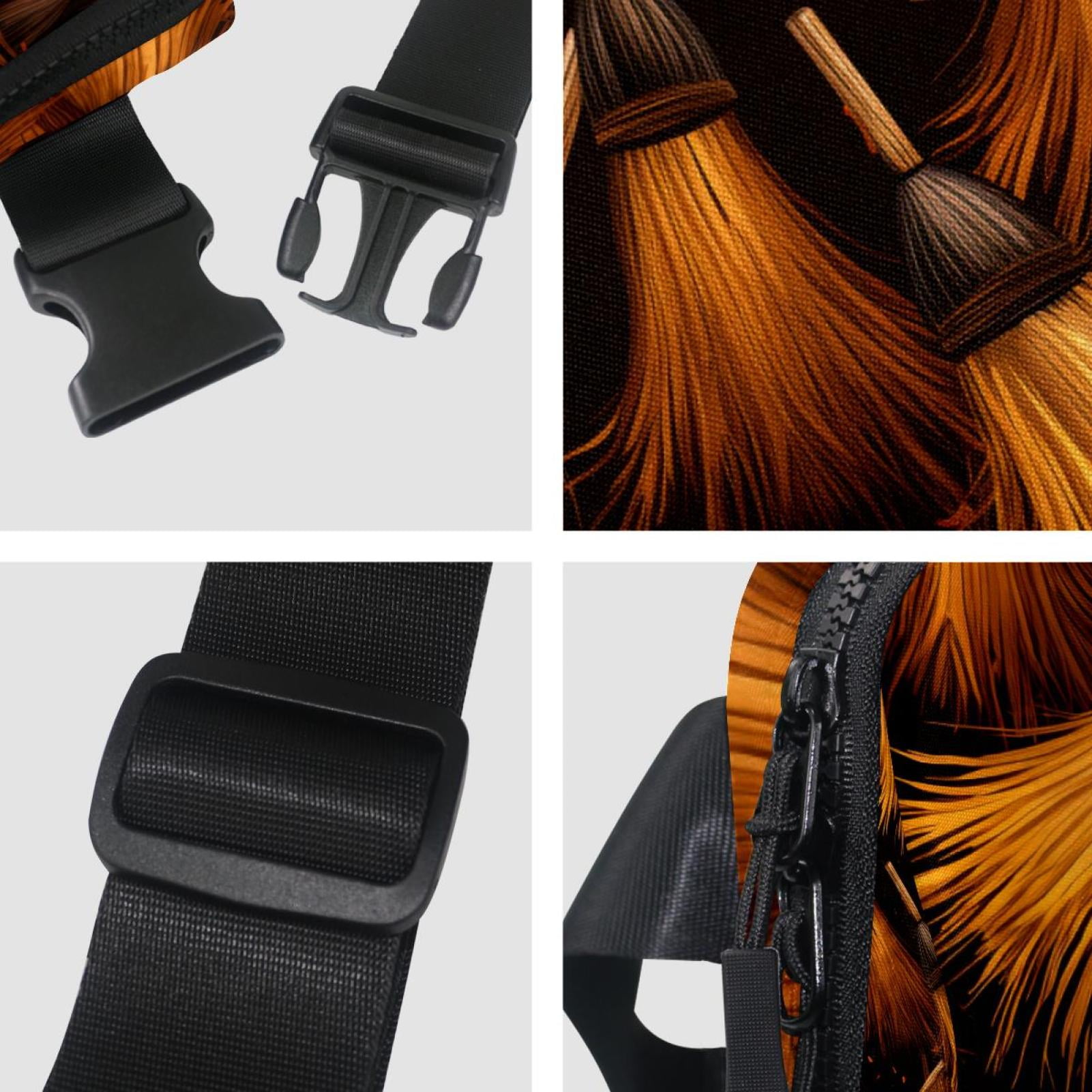 Halloween broomsticks Versatile Lightweight Sling Bag Fanny Pack Cross Body Bag with Adjustable Extension Strap for Unisex