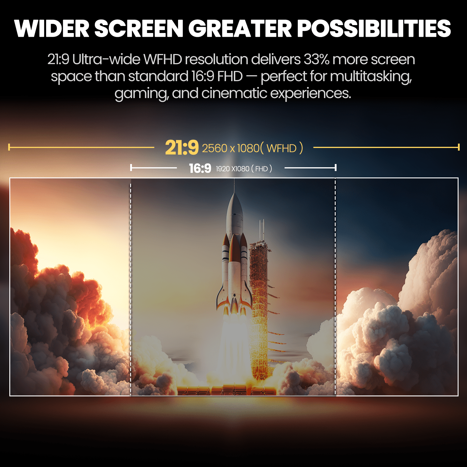 CRUA 34'' 120Hz IPS Ultrawide Gaming Monitor, WFHD 2560X1080, 21:9, Computer Monitors with Built-in Speakers, FreeSync, 120% sRGB, DP1.4 & HDMI1.4, Wall Mountable Installs-White