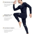thumbnail image 6 of Men Thin Thermal Underwear Set Solid Color Casual Elastic Base Warm Long Sleeve Top and Bottom, 6 of 6