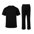 thumbnail image 3 of Domuza Scrubs for Men Set - V-Neck Scrub Top and Straight Leg Pants with Multiple Pockets Black L, 3 of 5