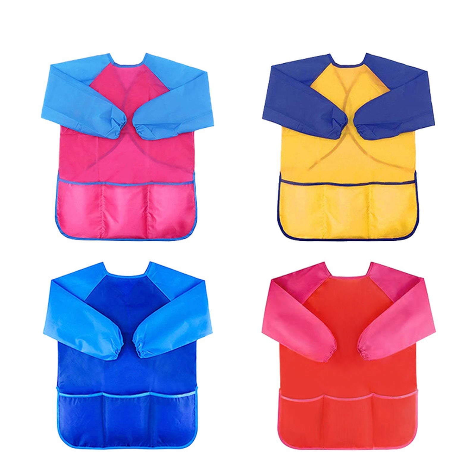 Plertrvy 17X18X1Cm Kids Art Smocks Toddler Smock Artist Painting Aprons Long Sleeve With 3 Pockets For Age 28 Years Gifts Art Painting Crafts Apron With Pockets Clearance (Blue@0318)