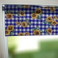 thumbnail image 3 of Cotton Window Valance Floral Print 58 Inch Wide Sunflower Tavern Check Blue, 3 of 3