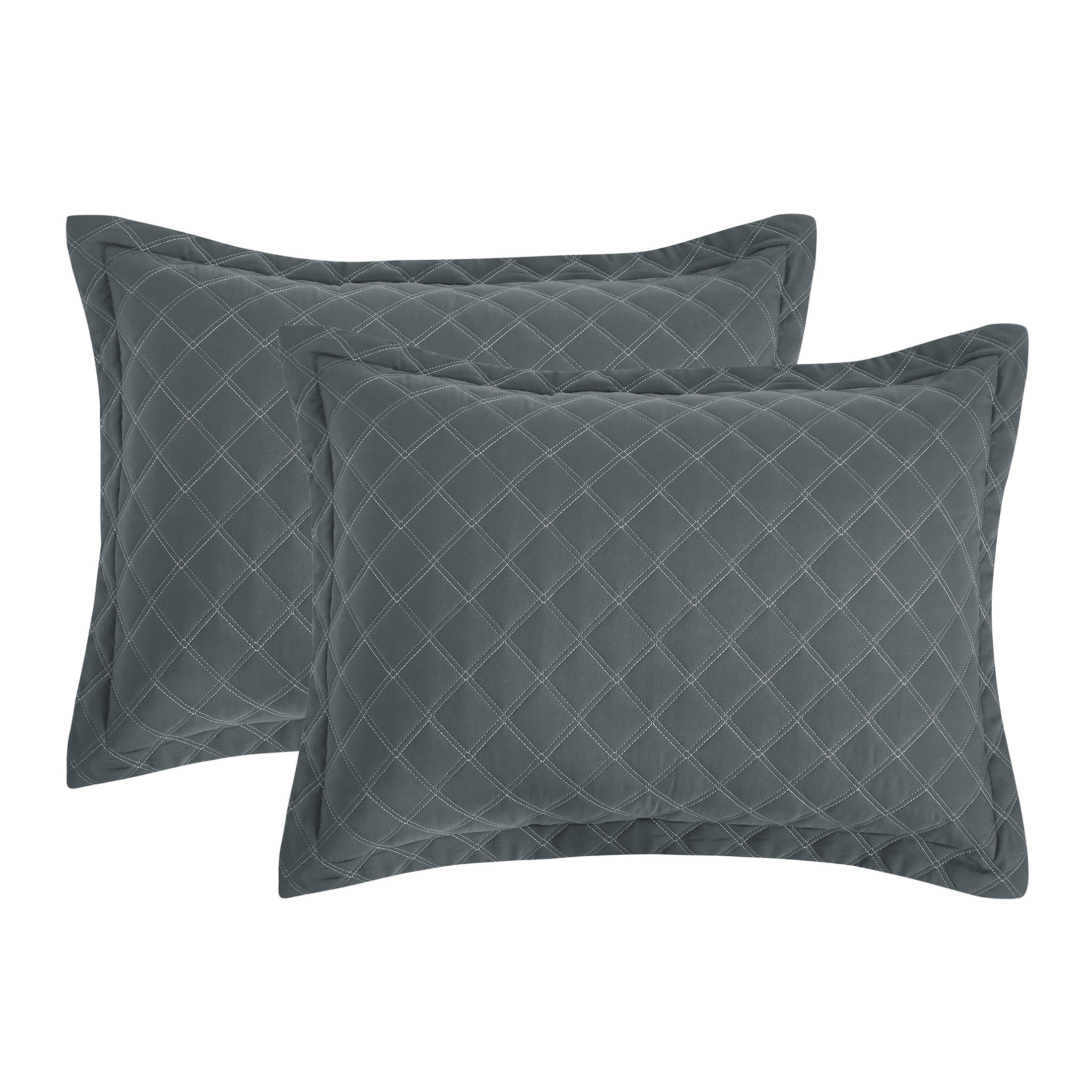 Mainstays All in One Lightweight Quilt Set and Sheet Set -7 Piece, Full, Gray