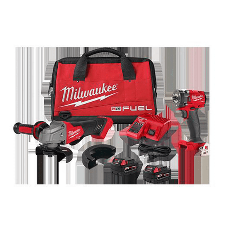 Milwaukee Tool M18 FUEL Compact Impact Wrench and Grinder 2 Tool Combo Kit Walmart