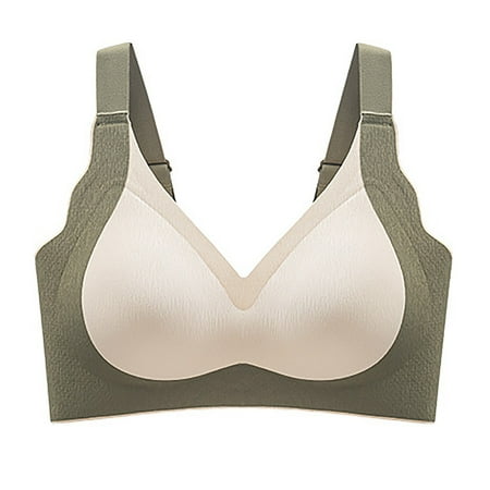 OJSFQUFP Cozy Wireless Bra No Underwire Basic Soft Bralettes Seamless Bras with Extender Smooth Bras for Women Full Coverage Bralettes Ultra Comfort T-Shirt Bra Green L2