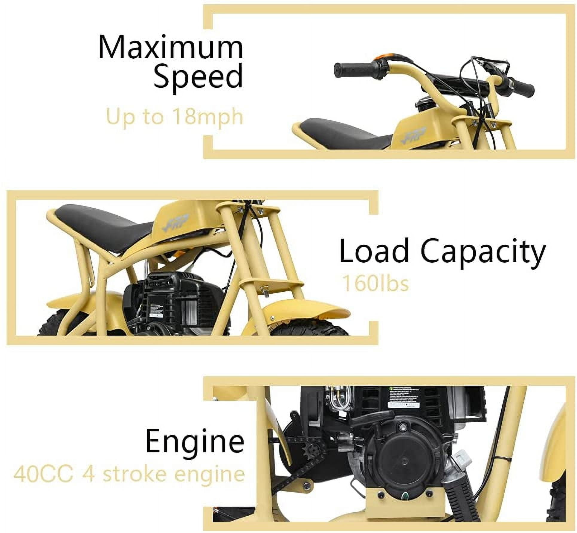 FRP DB003 1.4hp Gas Powered Mini Bike, Desert Yellow