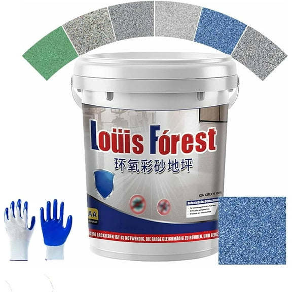 Epoxy Colored Sand Floor Paint, High Gloss Marble Effect Epoxy Floor Coating, Suitable for Both Interior and Exterior, Concrete, Tiles, Marble, Wear-Resistant and Anti Slip Paint