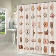 thumbnail image 3 of Funny Butt Shower Curtain, Fun Butt Sexy Hilarious Boobs Fabric Shower Curtains Set, White Restroom Art Decor Accessories Waterproof with Hooks 69x70 inch, 3 of 6