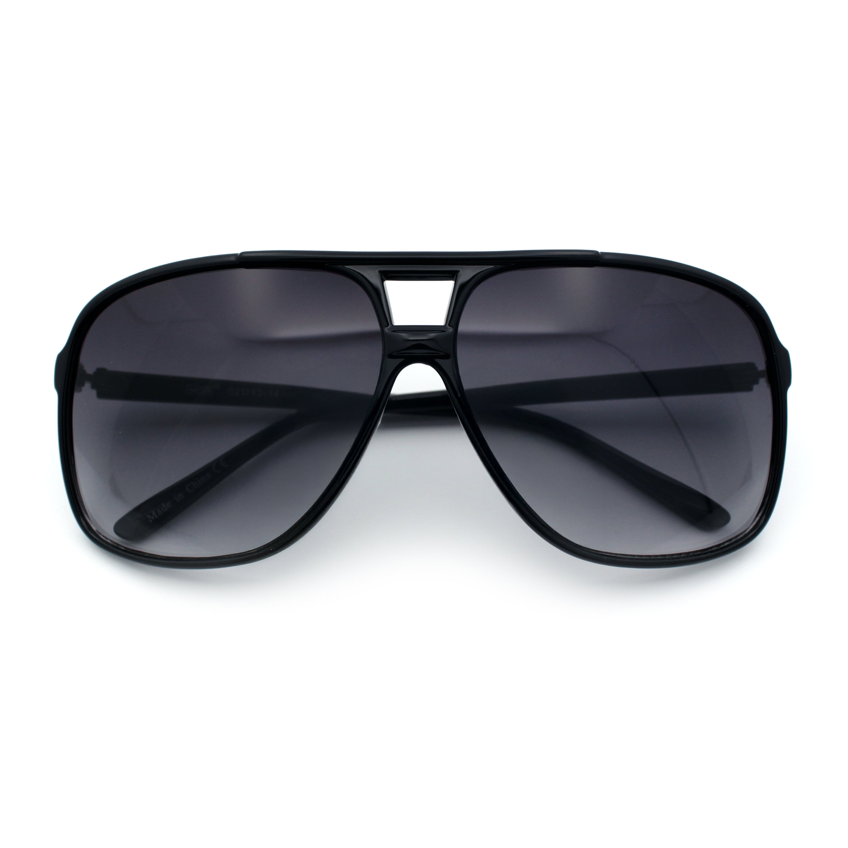 SA106 Oversize Large Thin Plastic Racer Mens Sport Sunglasses Black Smoke
