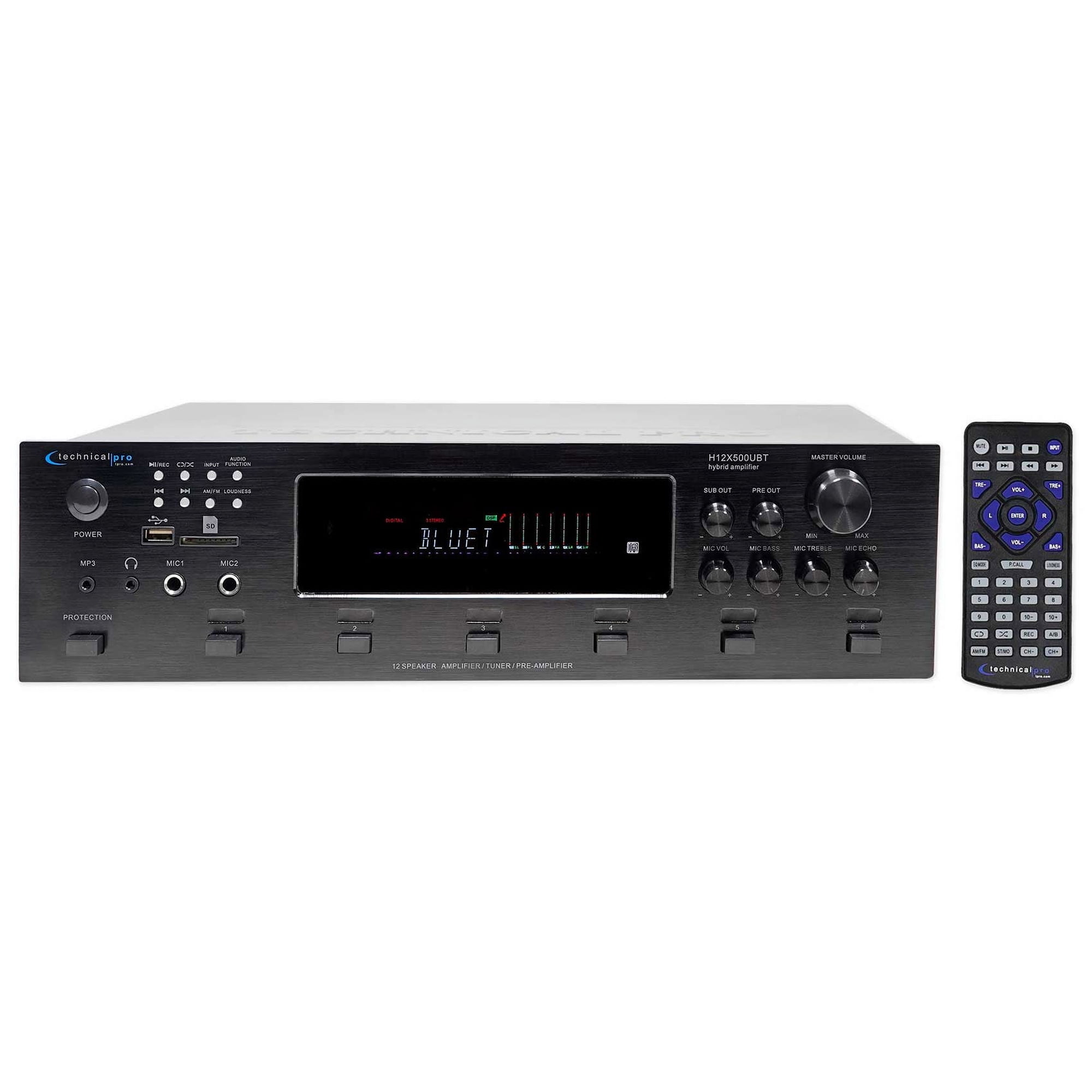 Technical Pro H12X500UBT 6000w 6-Zone 12-Speaker Home Theater Bluetooth Receiver