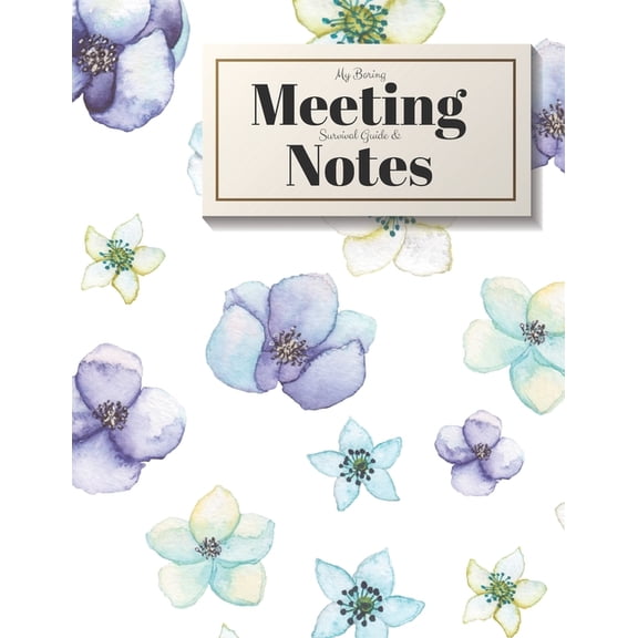My Boring Meeting Survival Guide and Notes : 8.5x11 Meeting Notebook and Puzzle Book (Paperback)