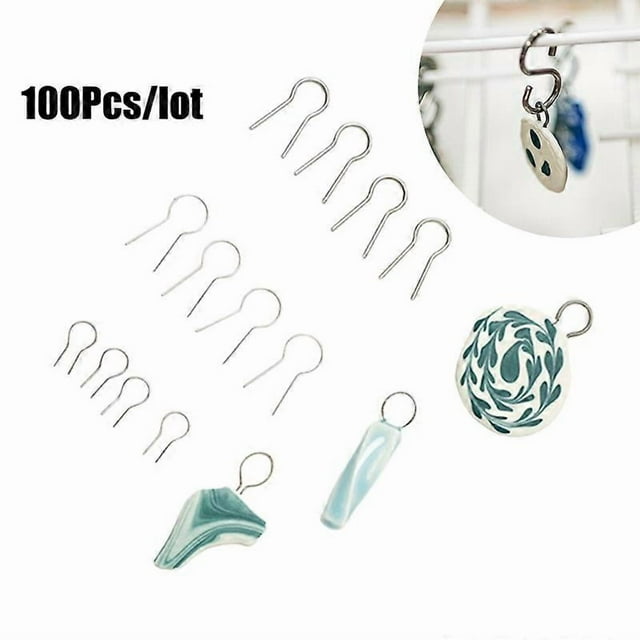50/100 PCS High Temperature Resistance Tungsten Wire Hanging Firing Hook Jump Rings Pottery Ornament Hanger Pottery Hanging Ring