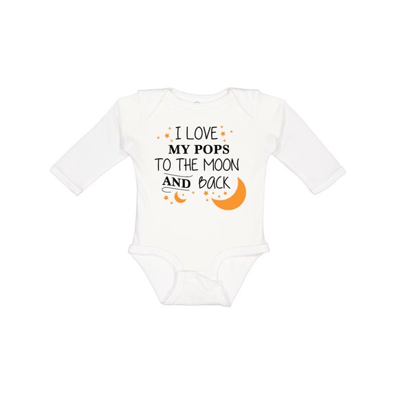 Inktastic I Love My Pops to the Moon and Back Boys or Girls Long Sleeve Baby Bodysuit