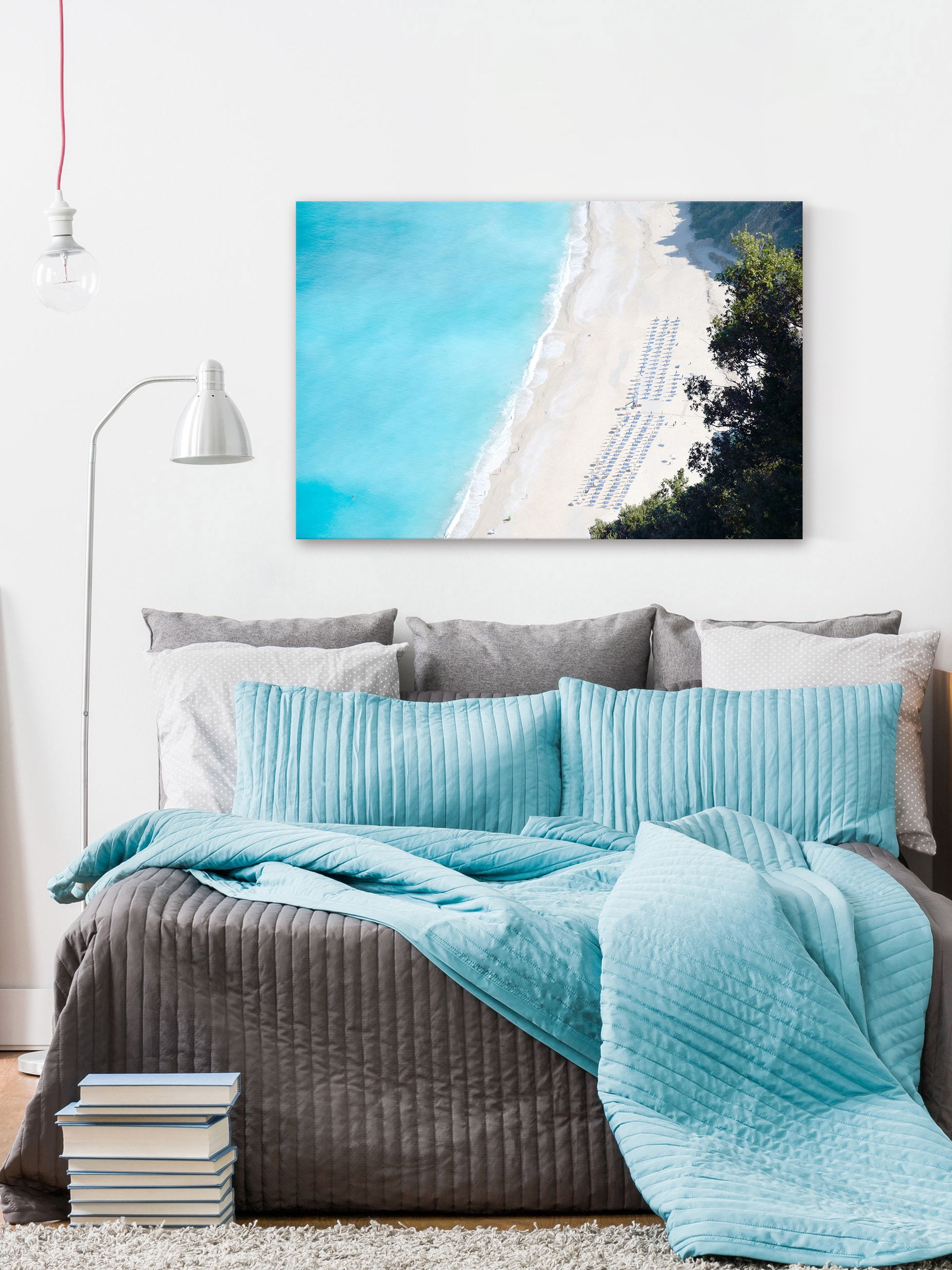 "White Sandy Beach" Painting Print on Wrapped Canvas
