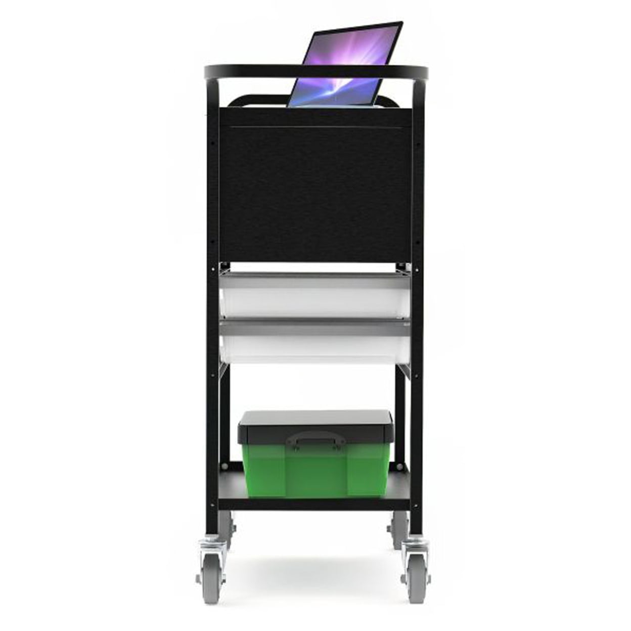 Home Office Modern File Cart With Locking Cabinet And Storage Bins
