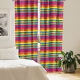 thumbnail image 2 of Ambesonne Geometric Window Curtains, Psychedelic LGBT Lattice, Each 28" W x 63" L, Mustard and Violet Blue, 2 of 4