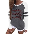 thumbnail image 1 of T-Shirt de Baseball à Blocs de Couleur pour Femmes Noël Décontracté à Manches Longues, 1 of 1