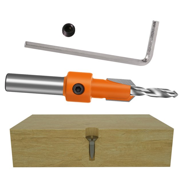 Ensemble de 5 Pcs pour Évier de Comptoir, Perceuse à Conduit pour Menuiserie, Vis d'Extraction pour Évier de Comptoir, Perceuse à Conduit en Métal pour Bois, 8mm
