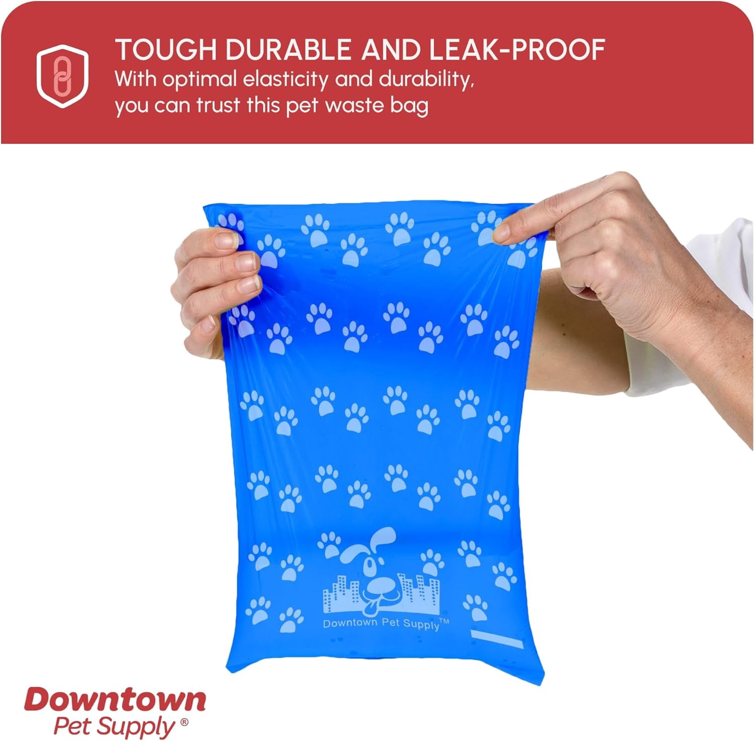 Leak-Proof Dog Waste Bags with Dispenser, 960 Count - Bone-Shaped Holder for Leash, Rainbow Paw Prints Design, 12.5" x 8.5"