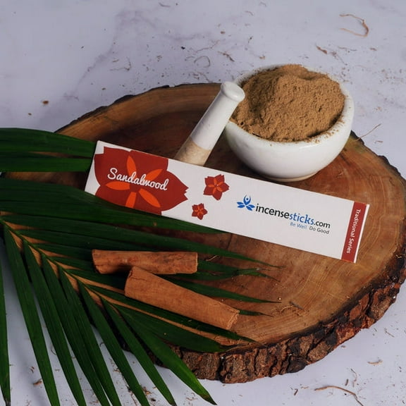 Traditional Incense, Sandalwood Incense Sticks (8" 10 Sticks) ,2 Packs ,Classic Woody Aroma