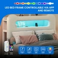 thumbnail image 4 of Dextrus Full Bed Frame with LED Headboard, Charging Ports, Storage Shelf, Boucle Upholstery, No Box Spring Needed, Cream, 4 of 10