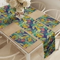 thumbnail image 2 of Ambesonne Tropical Table Runner & Placemats, Exotic Aloha Palm Leaves, Placemat 4 pcs + Runner 12"x72", Indigo and Multicolor, 2 of 2