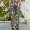 thumbnail image 4 of Wide Leg Pants Woman, Wolf Fox In Flower Forest High Waist Knot Palazzo Pants for Women, Elastic Sweatpants Yoga Lounge Pants Trousers with Pockets Fall Pants for Women 2024, 4 of 6