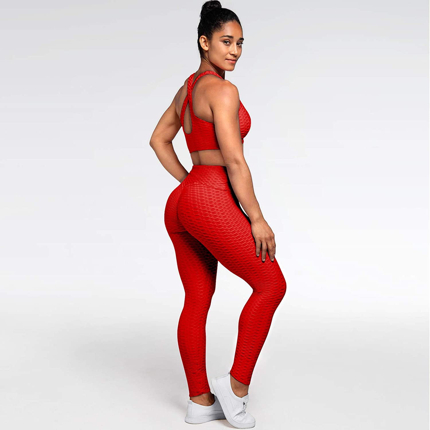 Sexy Scrunch Booty Leggings Fitness Workout Women Elastic Jaquard Textured  Leggings For Dropper Plus Size Black Fitness White From 13,45 €