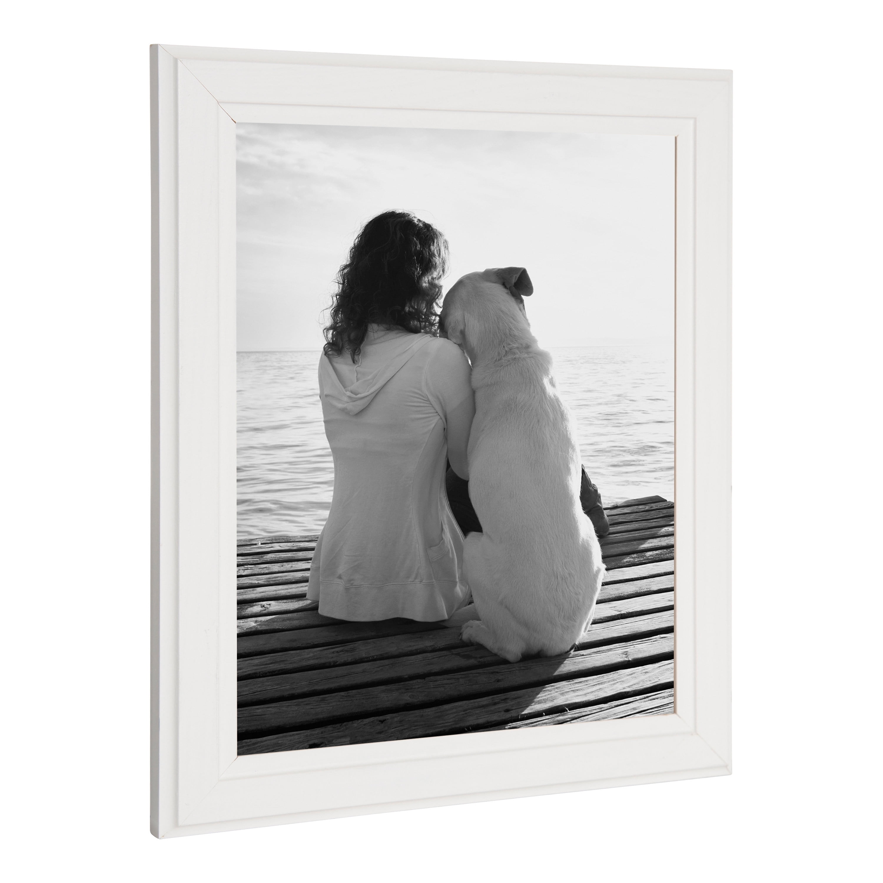 DesignOvation Kieva Solid Wood Picture Frame, Soft White 8x10, Pack of 6
